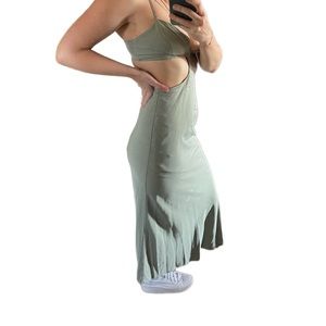Mable cocktail dress Cutout Maxi Midi Mermaid Cami Dress Green strappy backless